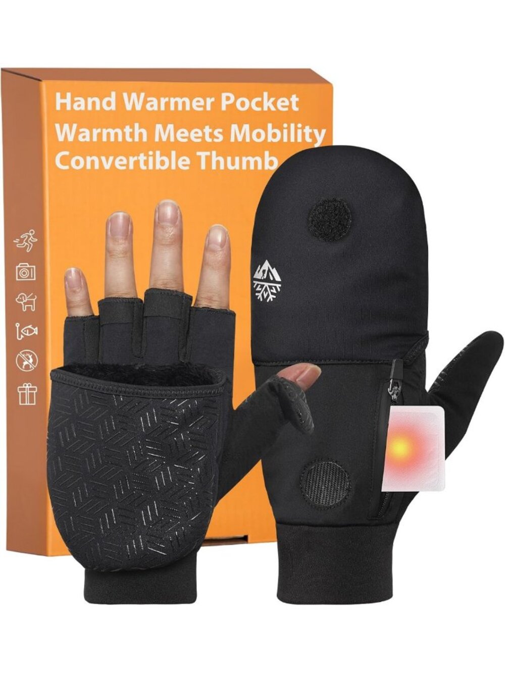 Cozy Winter Fingerless Gloves with Hand Warmer Pocket - Unisex Convertible